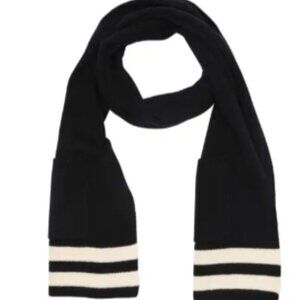 Modena New York Scarf with Deep  Pockets Long Black White NWT